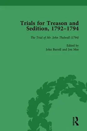Barrell / Mee |  Trials for Treason and Sedition, 1792-1794, Part II vol 8 | Buch |  Sack Fachmedien