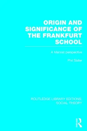 Slater |  Origin and Significance of the Frankfurt School (Rle Social Theory): A Marxist Perspective | Buch |  Sack Fachmedien