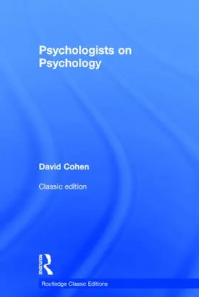 Cohen | Psychologists on Psychology (Classic Edition) | Buch | 978-1-138-80849-2 | sack.de