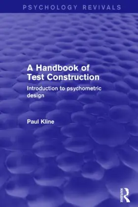 Kline |  A Handbook of Test Construction | Buch |  Sack Fachmedien