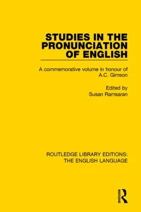 Ramsaran |  Studies in the Pronunciation of English | Buch |  Sack Fachmedien