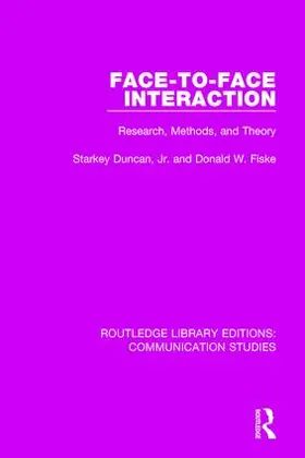 Duncan / Fiske |  Face-to-Face Interaction | Buch |  Sack Fachmedien