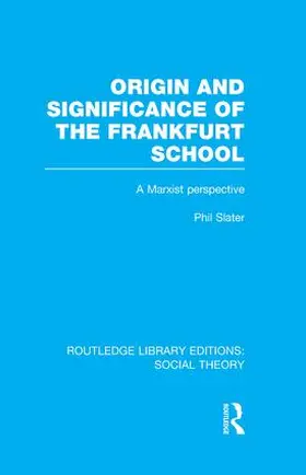 Slater |  Origin and Significance of the Frankfurt School (RLE Social Theory) | Buch |  Sack Fachmedien