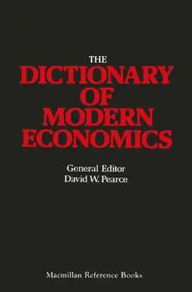 Pearce |  Dictionary of Modern Economics | eBook | Sack Fachmedien
