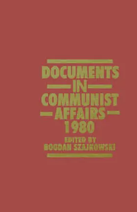 Szajkowski |  Documents in Communist Affairs | eBook | Sack Fachmedien