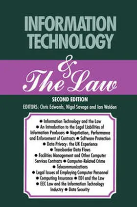 Walden / Edwards / Savage |  Information Technology & The Law | eBook | Sack Fachmedien