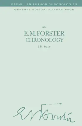 Stape |  An E. M. Forster Chronology | Buch |  Sack Fachmedien