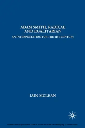 McLean |  Adam Smith, Radical and Egalitarian | eBook | Sack Fachmedien