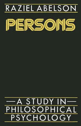 NA |  Persons: A Study in Philosophical Psychology | eBook | Sack Fachmedien