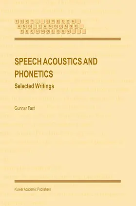 Fant |  Speech Acoustics and Phonetics | Buch |  Sack Fachmedien