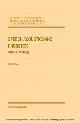 Fant |  Speech Acoustics and Phonetics | eBook | Sack Fachmedien