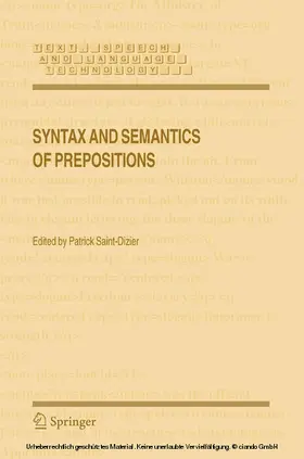 Saint-Dizier |  Syntax and Semantics of Prepositions | eBook | Sack Fachmedien