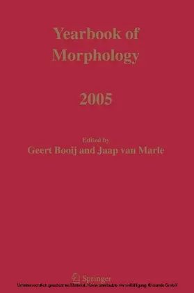 Booij / Marle |  Yearbook of Morphology 2005 | eBook | Sack Fachmedien