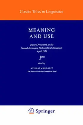 Margalit |  Meaning and Use | eBook | Sack Fachmedien