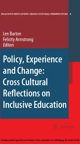 Barton / Armstrong / Rioux |  Policy, Experience and Change: Cross-Cultural Reflections on Inclusive Education | eBook | Sack Fachmedien