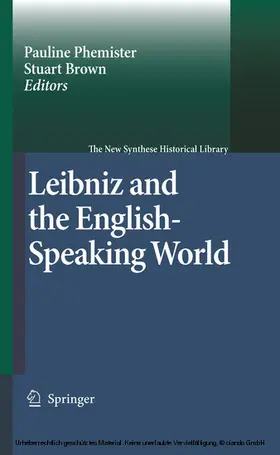 Phemister / Brown |  Leibniz and the English-Speaking World | eBook | Sack Fachmedien