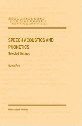 Fant |  Speech Acoustics and Phonetics | eBook | Sack Fachmedien