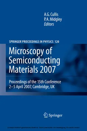 Cullis / Midgley | Microscopy of Semiconducting Materials 2007 | E-Book | sack.de