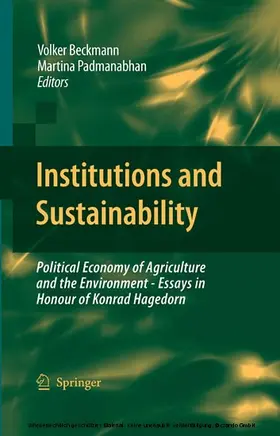 Beckmann / Padmanabhan / Padmanabhan. |  Institutions and Sustainability | eBook | Sack Fachmedien