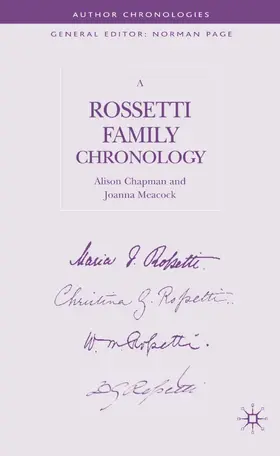 Chapman / Meacock |  A Rossetti Family Chronology | Buch |  Sack Fachmedien
