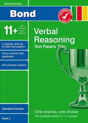 Down |  Bond 11+ Test Papers Verbal Reasoning Standard Version Pack 2 | Buch |  Sack Fachmedien