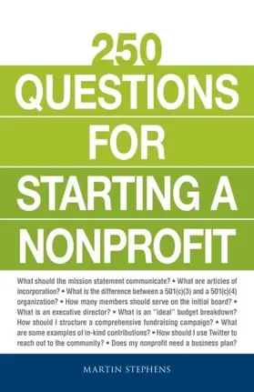 Stephens |  250 Questions for Starting a Nonprofit | eBook | Sack Fachmedien