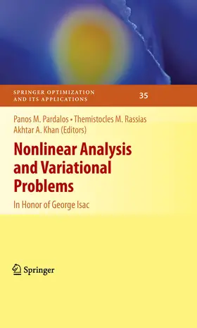 Pardalos / Rassias / Khan |  Nonlinear Analysis and Variational Problems | eBook | Sack Fachmedien