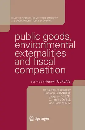 Chander / Mintz / Drèze |  Public Goods, Environmental Externalities and Fiscal Competition | Buch |  Sack Fachmedien