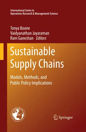 Boone / Jayaraman / Ganeshan |  Sustainable Supply Chains | Buch |  Sack Fachmedien