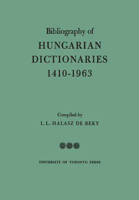  Bibliography of Hungarian Dictionaries, 1410-1963 | eBook | Sack Fachmedien