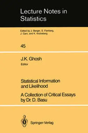 Basu / Ghosh |  Statistical Information and Likelihood | eBook | Sack Fachmedien