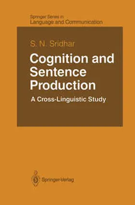 Sridhar |  Cognition and Sentence Production | eBook | Sack Fachmedien