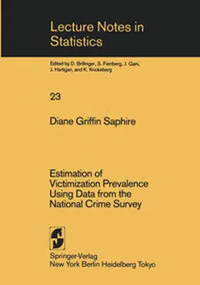 Saphire |  Estimation of Victimization Prevalence Using Data from the National Crime Survey | eBook | Sack Fachmedien