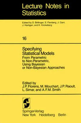 Florens / Mouchart / Raoult |  Specifying Statistical Models | eBook | Sack Fachmedien