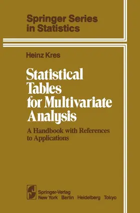 Kres |  Statistical Tables for Multivariate Analysis | Buch |  Sack Fachmedien