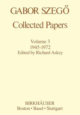 Szegö |  Gabor Szegö: Collected Papers | Buch |  Sack Fachmedien