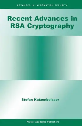 Katzenbeisser |  Recent Advances in RSA Cryptography | Buch |  Sack Fachmedien