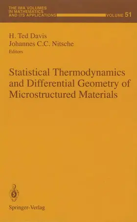 Nitsche / Davis |  Statistical Thermodynamics and Differential Geometry of Microstructured Materials | Buch |  Sack Fachmedien