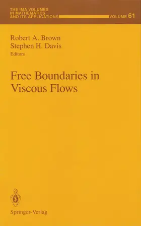 Brown / Davis |  Free Boundaries in Viscous Flows | Buch |  Sack Fachmedien