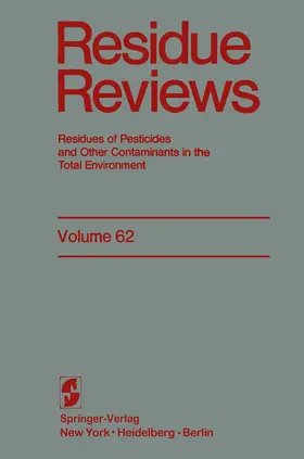 Gunther / Hylin / Westlake |  Residue Reviews | Buch |  Sack Fachmedien