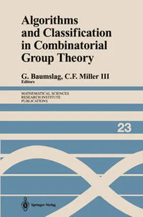 Baumslag / Miller |  Algorithms and Classification in Combinatorial Group Theory | eBook | Sack Fachmedien