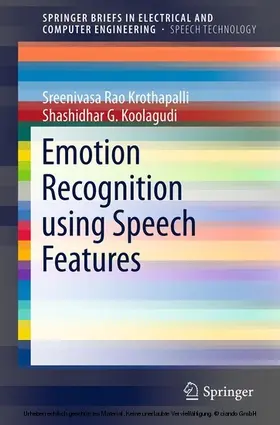 Rao / Koolagudi | Emotion Recognition using Speech Features | E-Book | sack.de