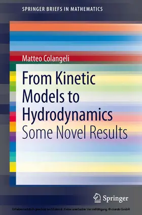 Colangeli |  From Kinetic Models to Hydrodynamics | eBook | Sack Fachmedien
