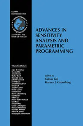 Gal / Greenberg | Advances in Sensitivity Analysis and Parametric Programming | E-Book | sack.de