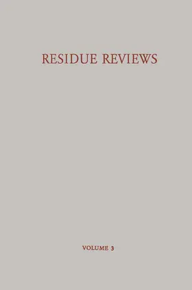 Gunther |  Residue Reviews / Rückstands-Berichte | Buch |  Sack Fachmedien