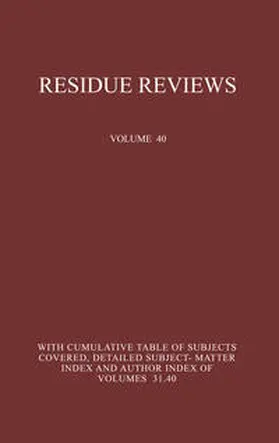 Gunther | Residue Reviews | E-Book | sack.de