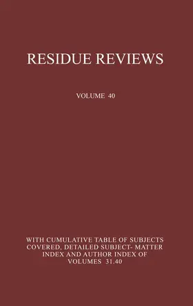 Gunther |  Residue Reviews | Buch |  Sack Fachmedien