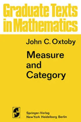 Oxtoby |  Measure and Category | eBook | Sack Fachmedien
