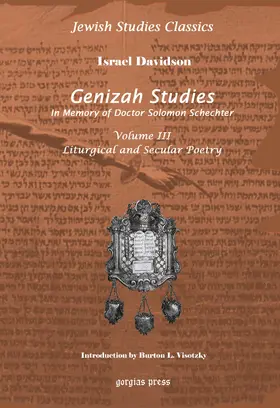 Ginzberg |  Genizah Studies in Memory of Doctor Solomon Schechter | eBook | Sack Fachmedien