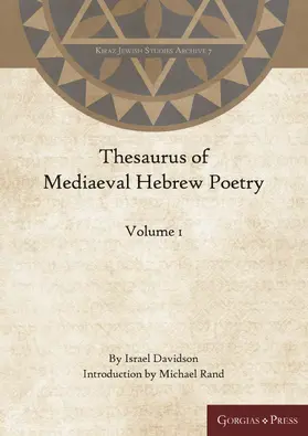  Thesaurus of Mediaeval Hebrew Poetry | eBook | Sack Fachmedien